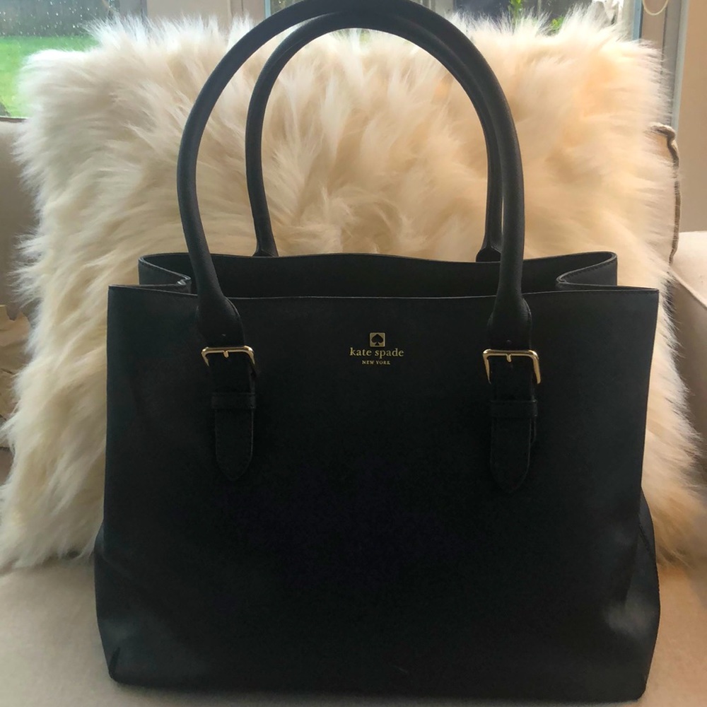 Kate spade black leather tote